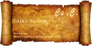 Csiki Celina névjegykártya